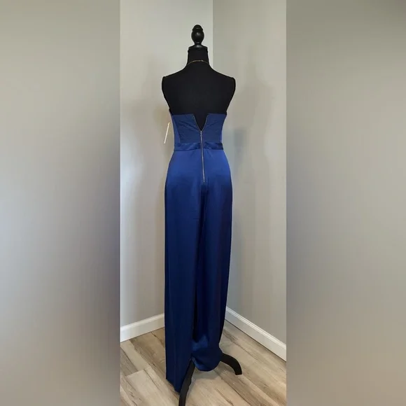 Alice + Olivia Navy Blue Strapless Jumpsuit - Picture 2 of 2